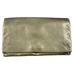 Latico Silver Leather Wallet Magnetic Snap Organizer